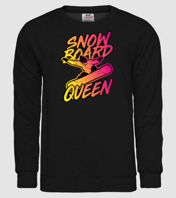 snowboard queen model negru pe tricou