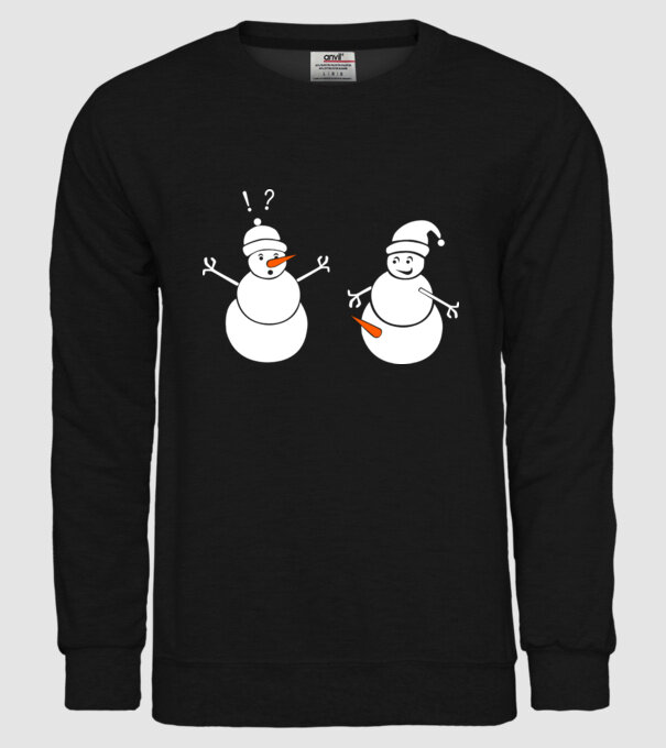 Snowman in action model negru pe tricou