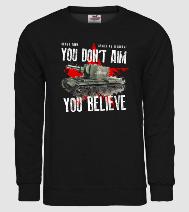 Soviet kv-II model negru pe tricou