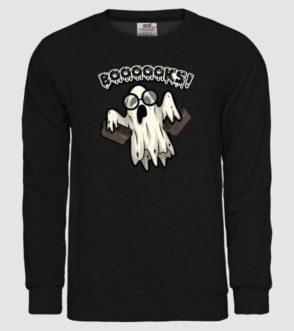 Spooky boookworm model negru pe tricou