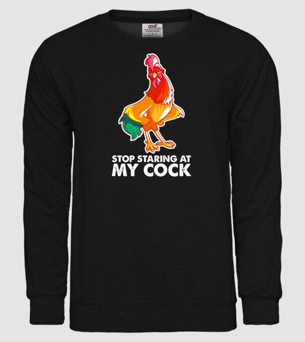 Stop staring at my cock model negru pe tricou