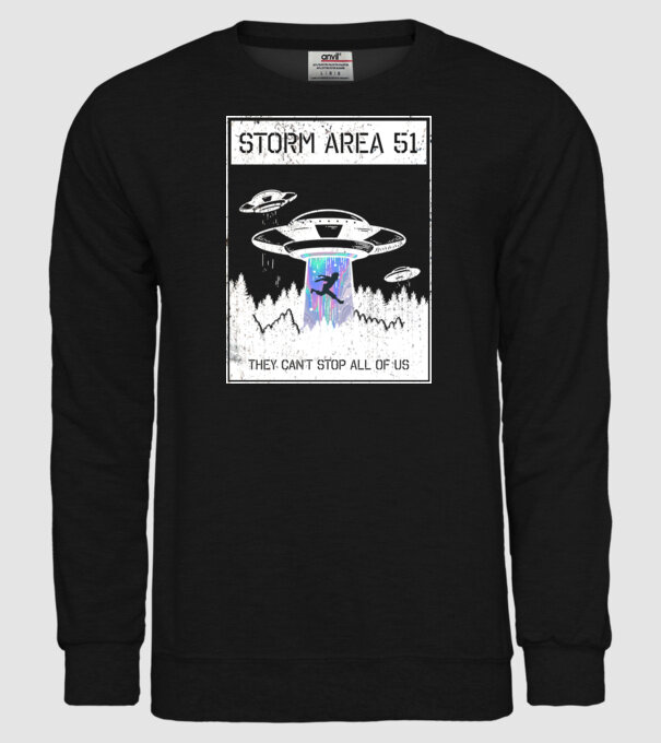 'Storm area 51 - They can''t stop all of us' model negru pe tricou