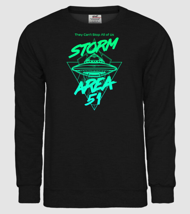 Storm area 51 ufo green model negru pe tricou