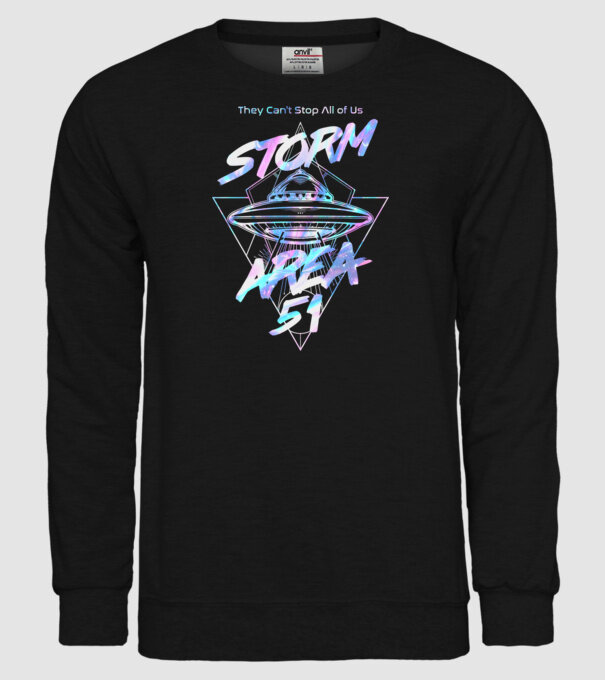 storm area 51 ufo holo model negru pe tricou