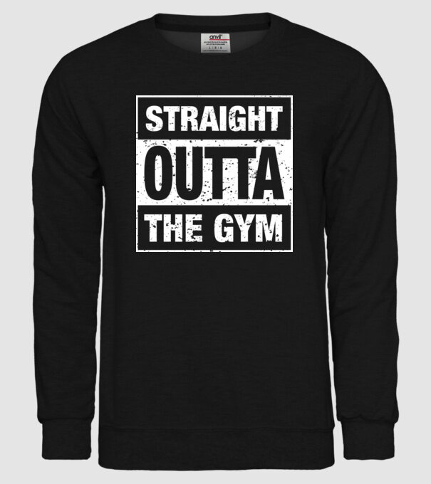 Straight outta gym model negru pe tricou