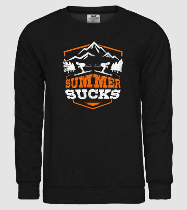 Summer sucks model negru pe tricou