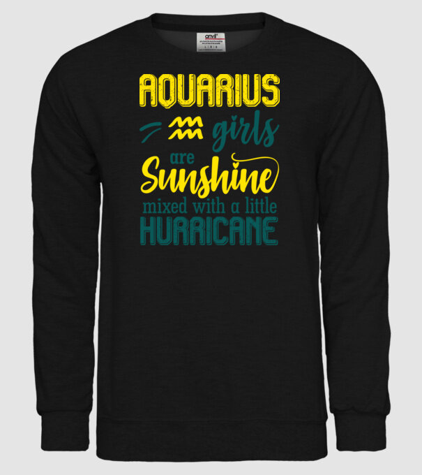 Sunshine with Hurricane AQUARIUS model negru pe tricou