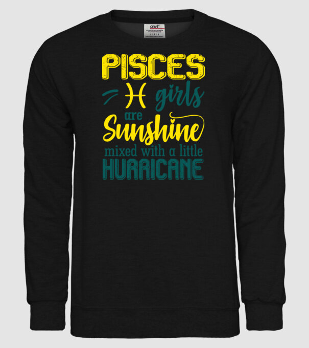 Sunshine with Hurricane PISCES model negru pe tricou