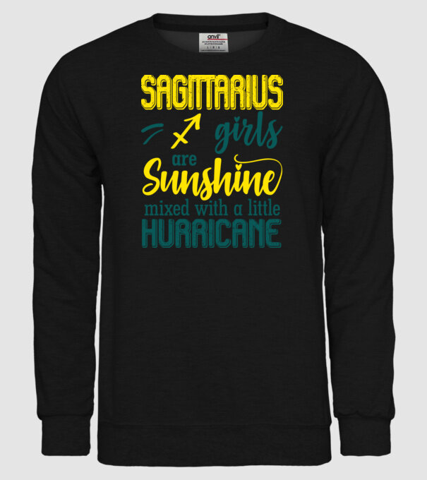 Sunshine with Hurricane SAGITTARIUS model negru pe tricou
