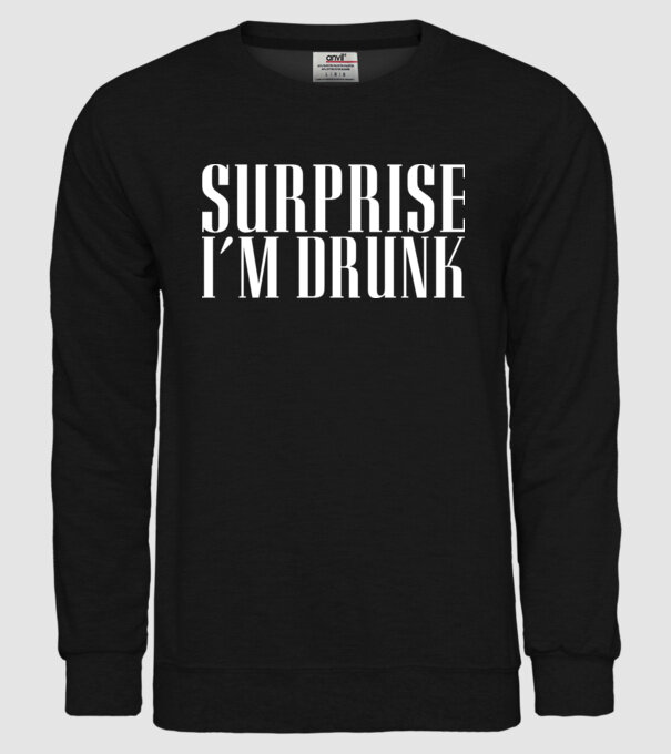 Surprise im drunk model negru pe tricou