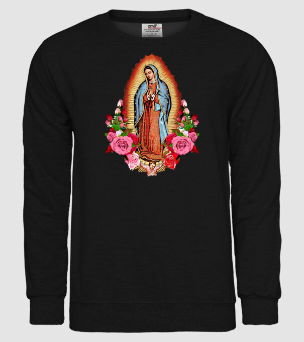 Fecioara Maria model negru pe tricou