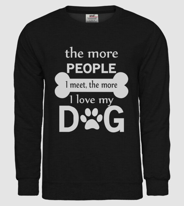 The more people i meet model negru pe tricou