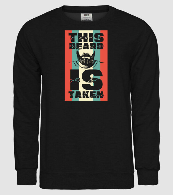This beard is taken Retro model negru pe tricou