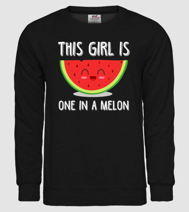 This girl is one in a melon white model negru pe tricou