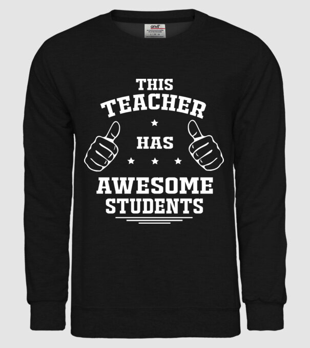 This teacher has awesome students model negru pe tricou
