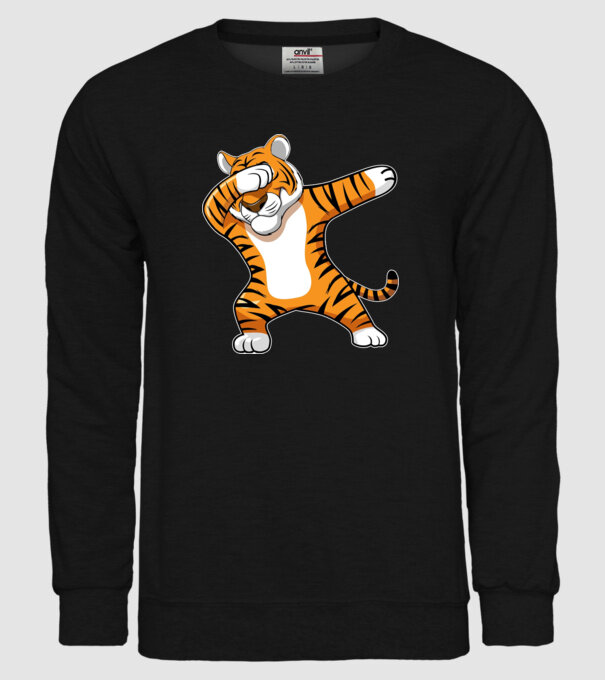 Tigru DAB model negru pe tricou