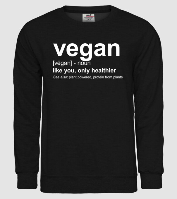 Vegan definition model negru pe tricou