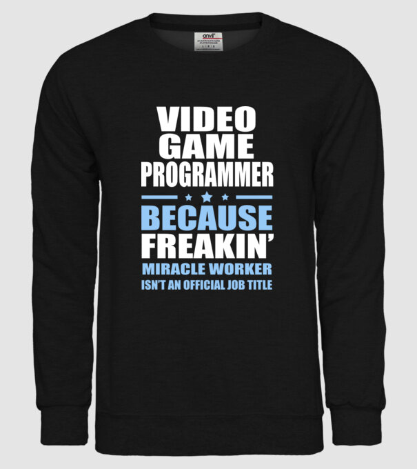 Video game Programmer model negru pe tricou