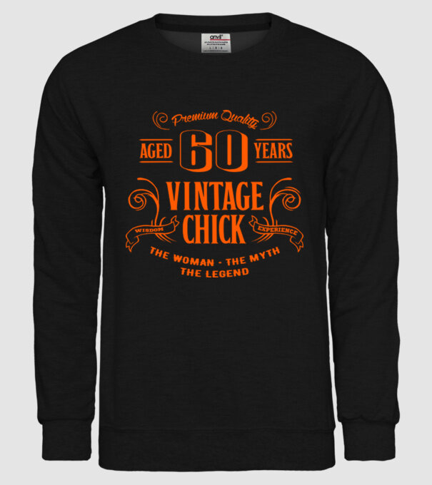 Vintage chick - 60 model negru pe tricou