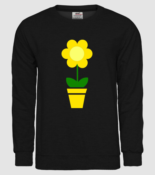 Flower model negru pe tricou