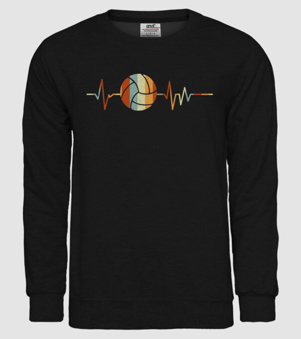 Volleyball heartbeat model negru pe tricou