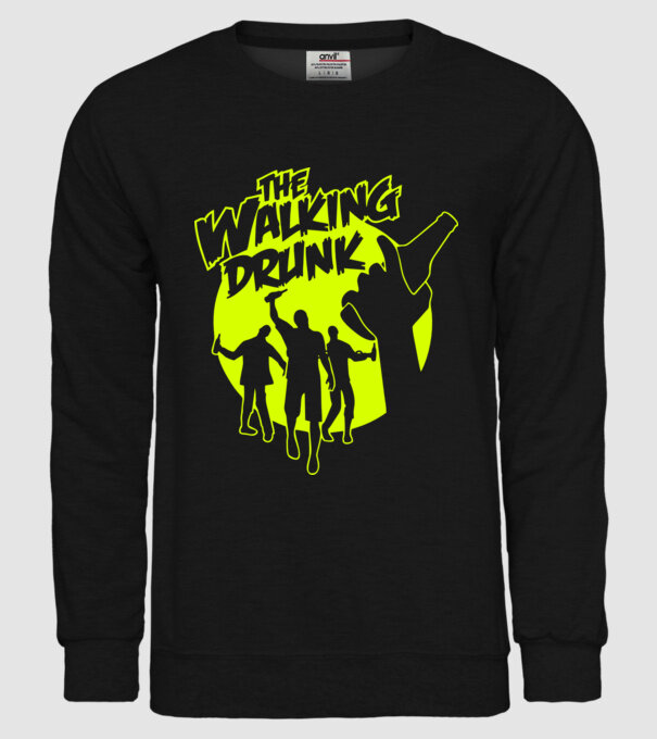 Walking Drunk model negru pe tricou