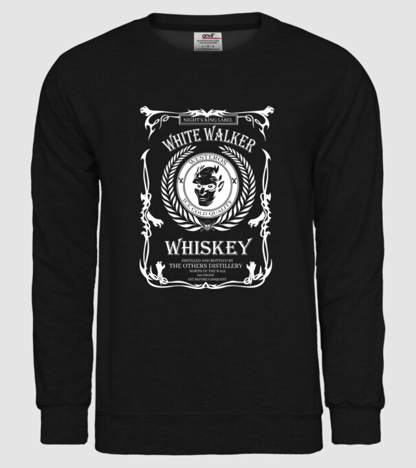 Whiskey White Walker model negru pe tricou