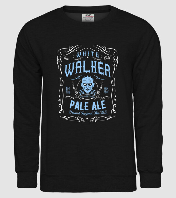 White Walker Pale Ale model negru pe tricou