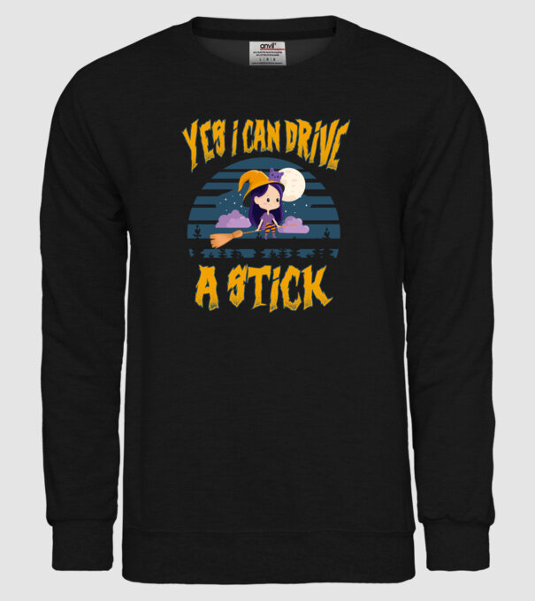 Yes, i can drive a stick model negru pe tricou