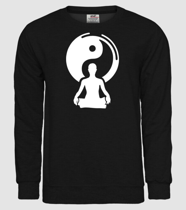 Meditație Yin yang model negru pe tricou