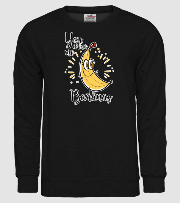 You drive me bananas you are the apple of my eye-01 model negru pe tricou