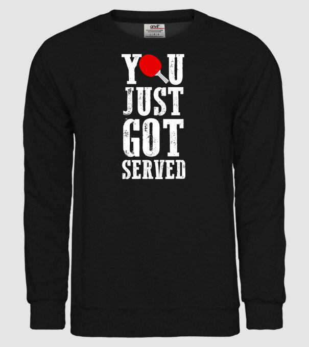 You just got served model negru pe tricou