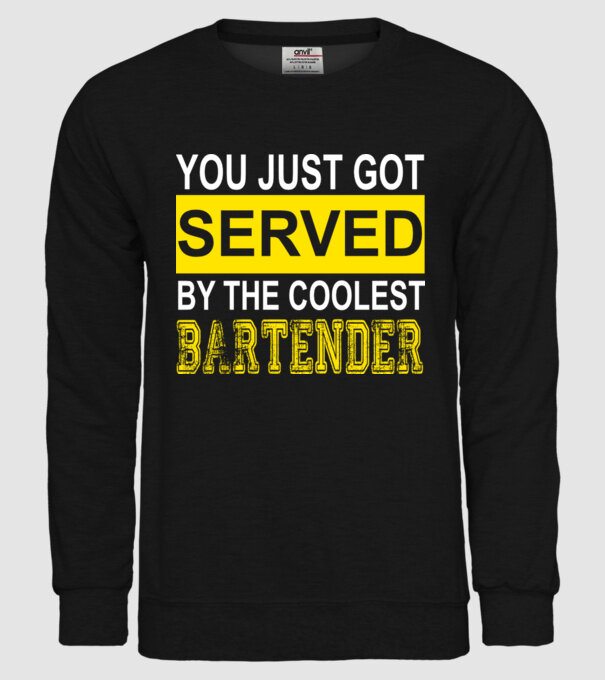 You just got served by the coolest bartender model negru pe tricou