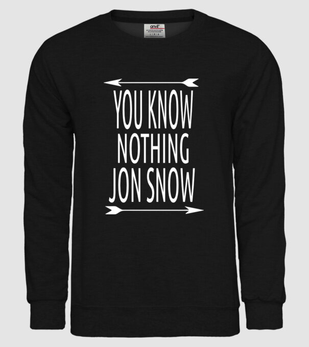 You Know Nothing Jon Snow model negru pe tricou