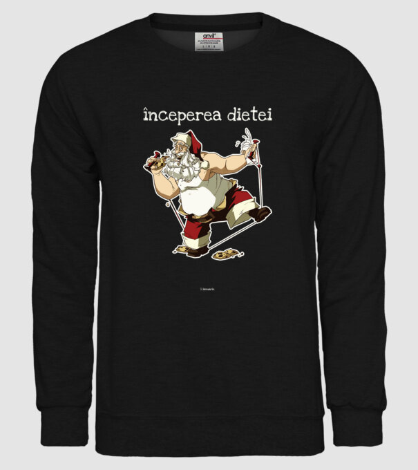 începerea dietei - 1 ianuarie model negru pe tricou