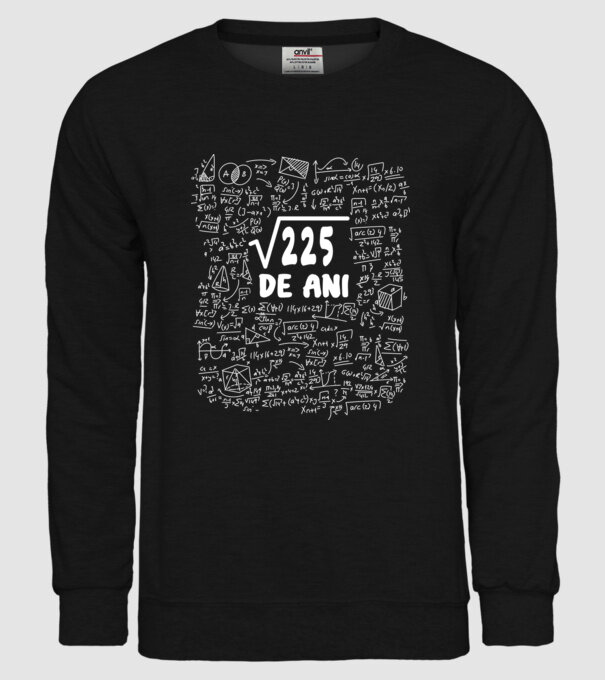√225 de ani model negru pe tricou