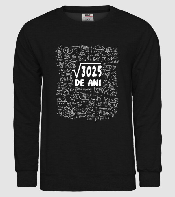 √3025 de ani model negru pe tricou
