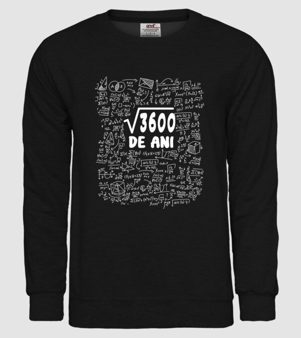 √3600 de ani model negru pe tricou