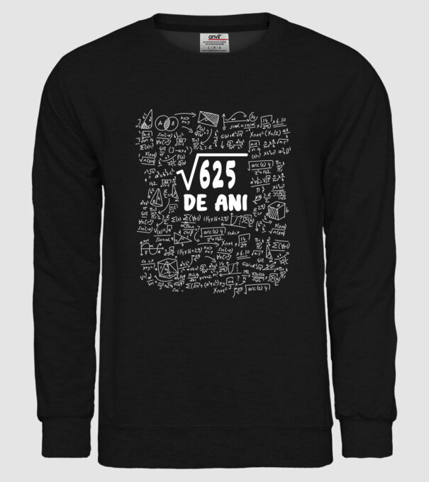 √625 de ani model negru pe tricou