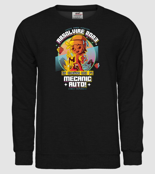 absolvire 2023 mecanic auto model negru pe tricou