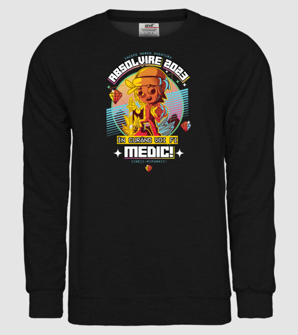 absolvire 2023 medic model negru pe tricou