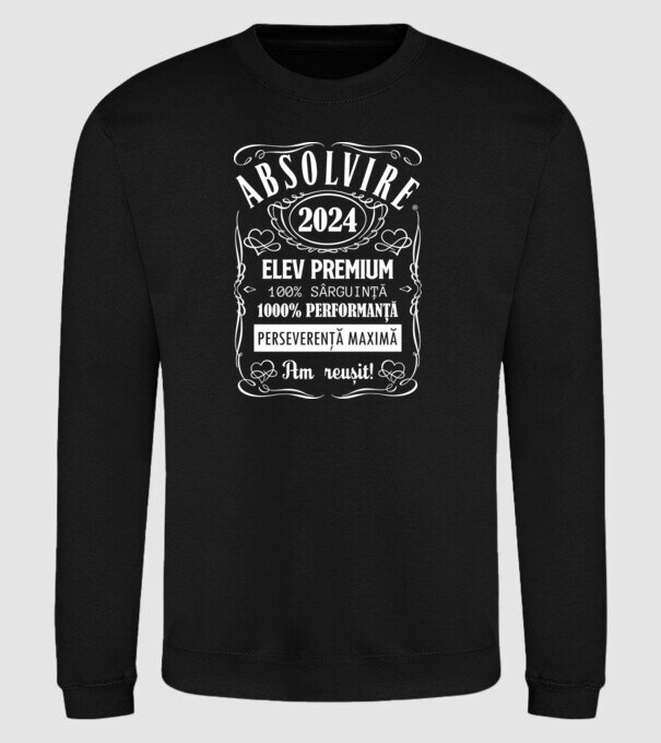 Absolvire Premium model negru pe tricou