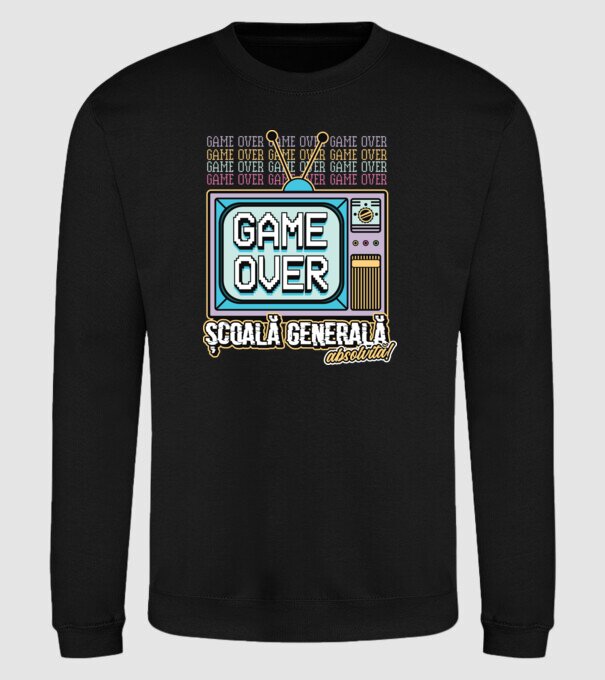 Absolvire retro școală generală model negru pe tricou