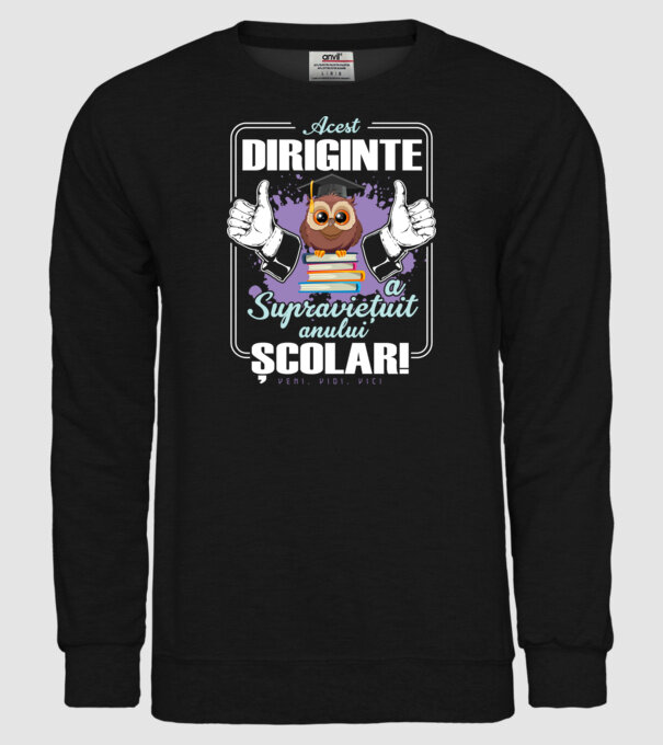 Acest diriginte a supraviețuit anului școlar! - veni, vidi, vici model negru pe tricou