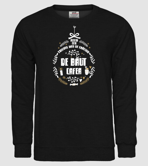 acesta este tricoul meu de Crăciun_de băut cafea model negru pe tricou