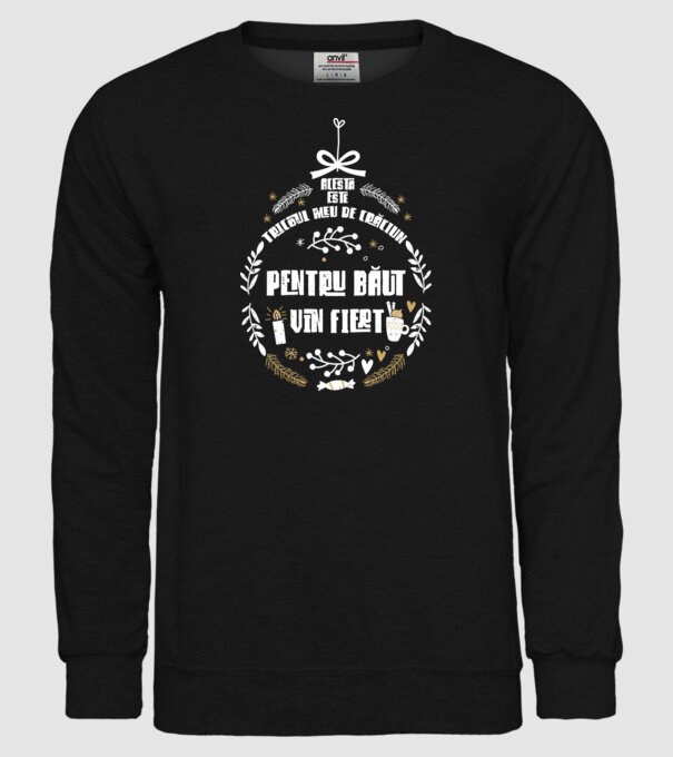 acesta este tricoul meu de Crăciun_pentru băut vin fiert model negru pe tricou