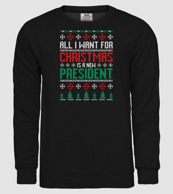 All I want for christmas model negru pe tricou