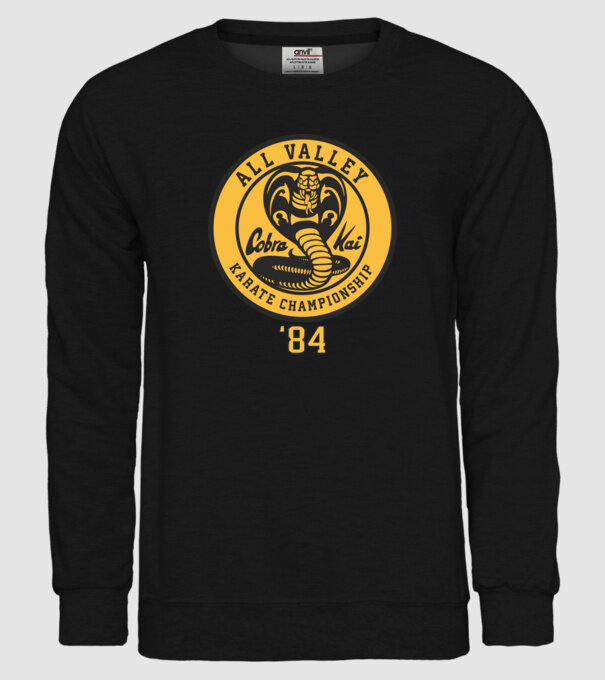 all valley karate cobra kai model negru pe tricou