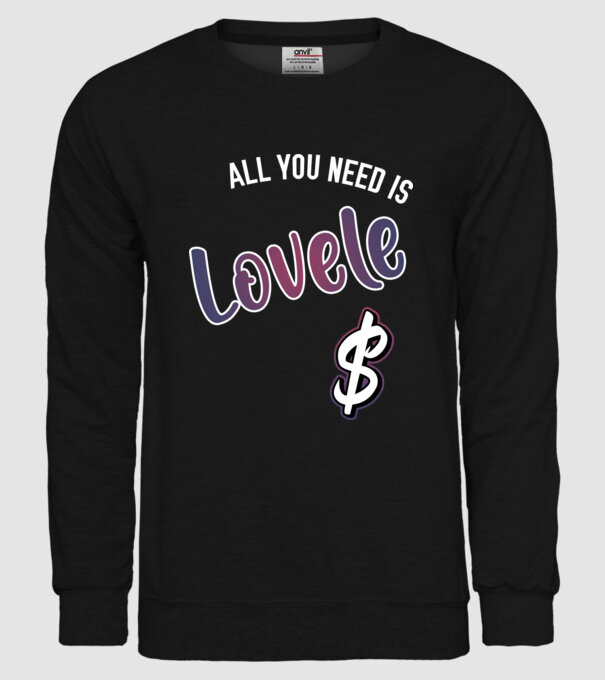 All you need is lovele model negru pe tricou