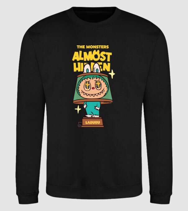 Almost Hidden model negru pe tricou